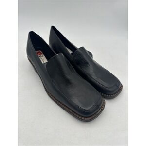 KF Ltd Womens' Black Boxy Leather US Size 8.5 M New Without Box Made In Brazil